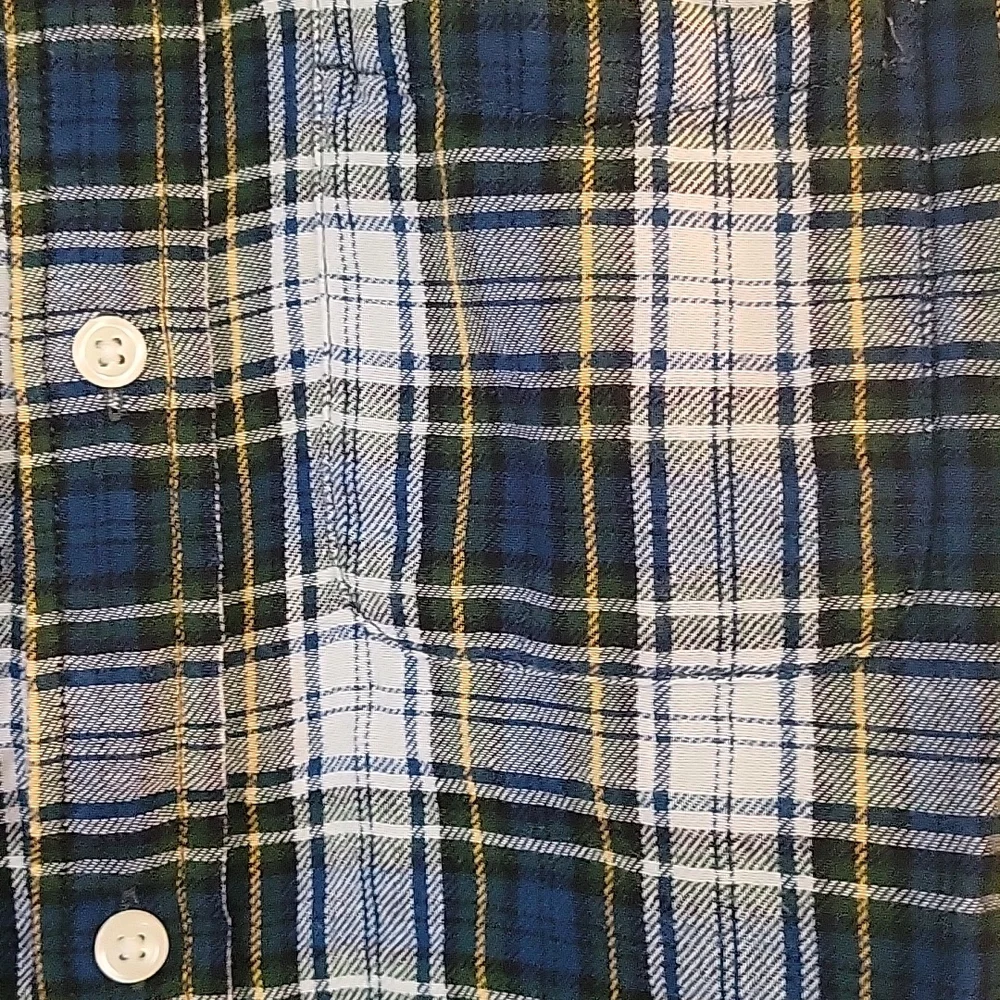 Gap blue and yellow plaid flannel shirt xl/12